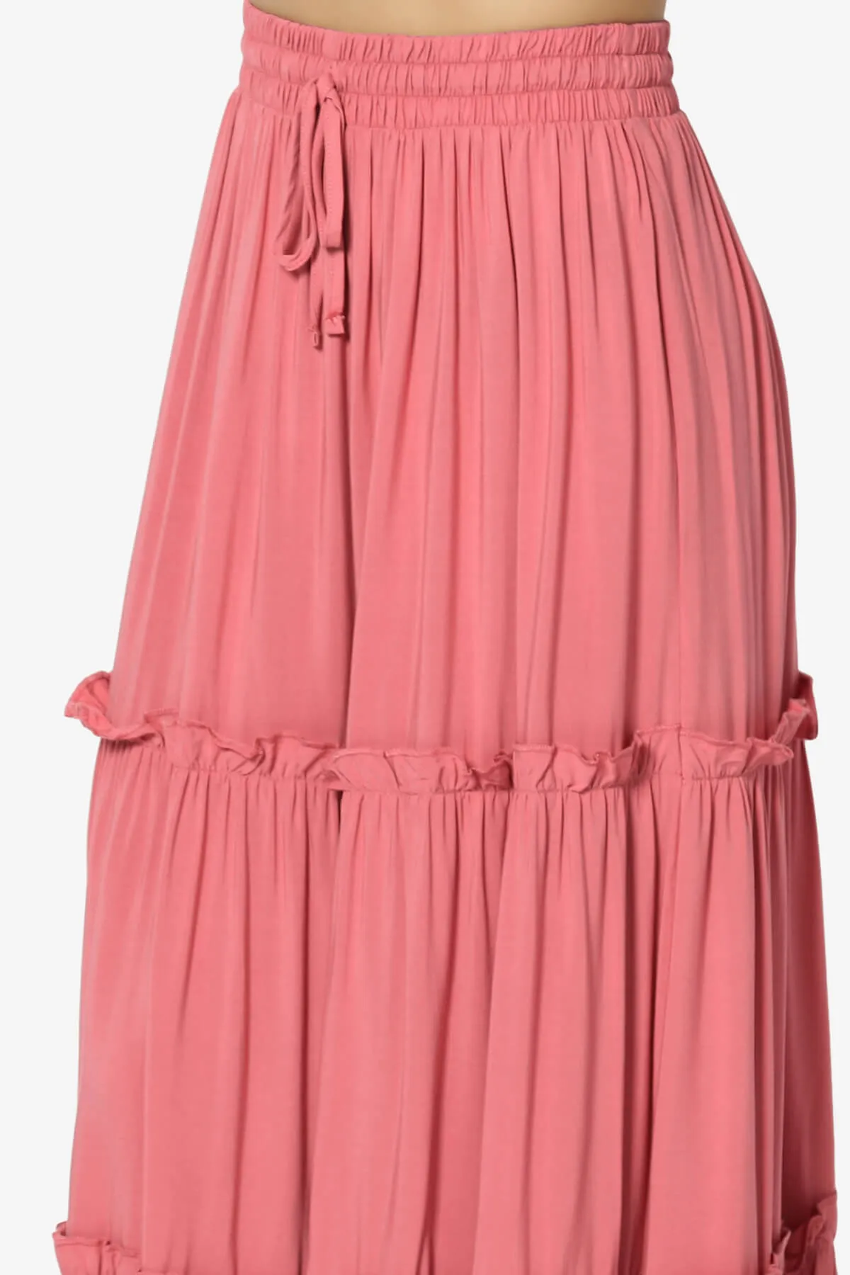 Kelton Ruffle Tiered Woven Maxi Skirt