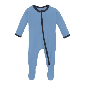 Kickee Pants Dream Blue with Deep Space Zipper Footie