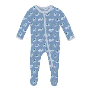 Kickee Pants Zipper Footie (Dream Blue Axolotl Party)