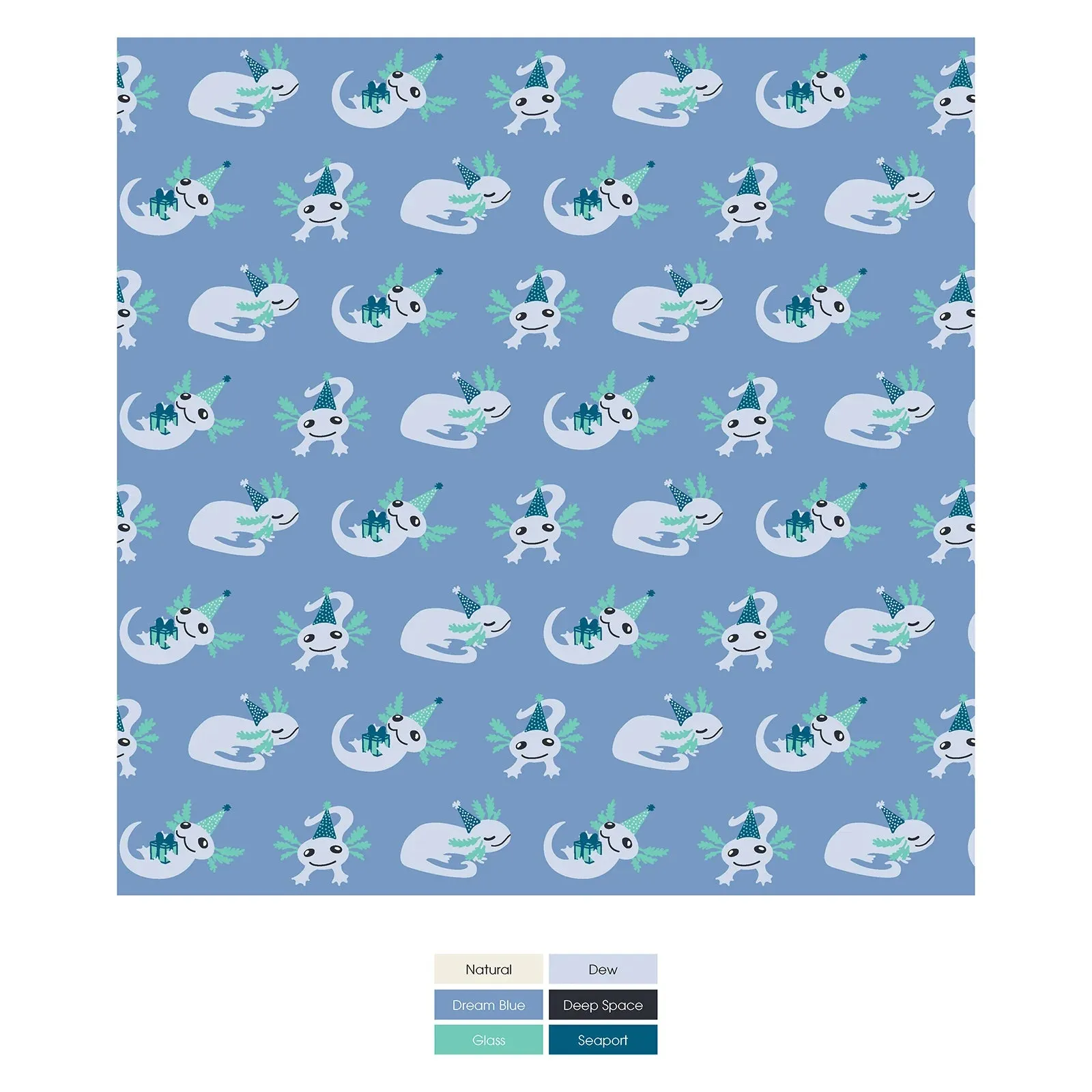 Kickee Pants Zipper Footie (Dream Blue Axolotl Party)