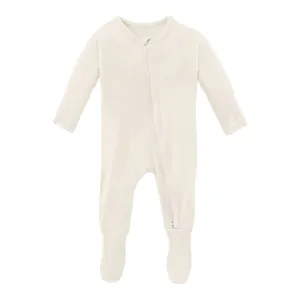 Kickee Pants Zipper Footie (Natural)
