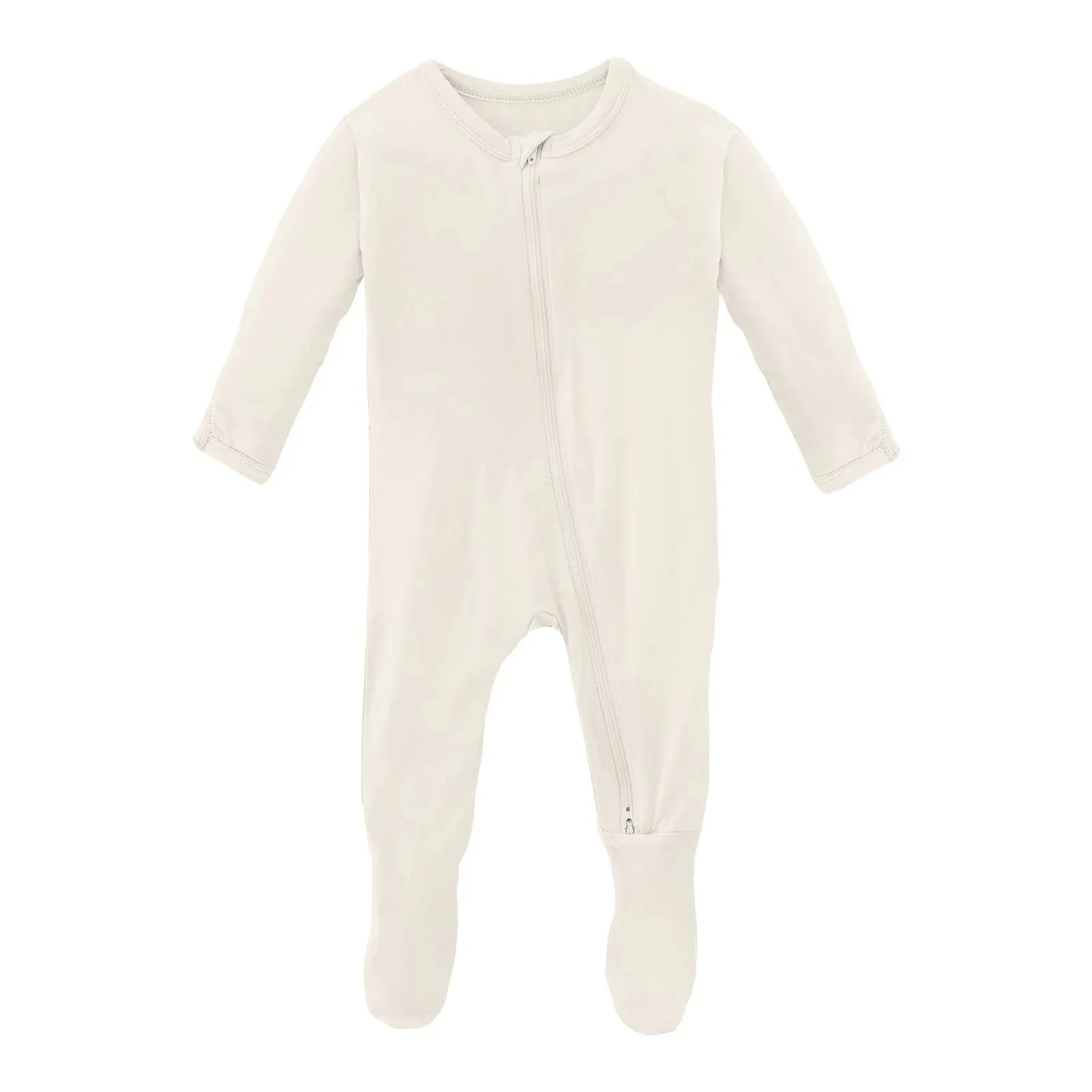 Kickee Pants Zipper Footie (Natural)