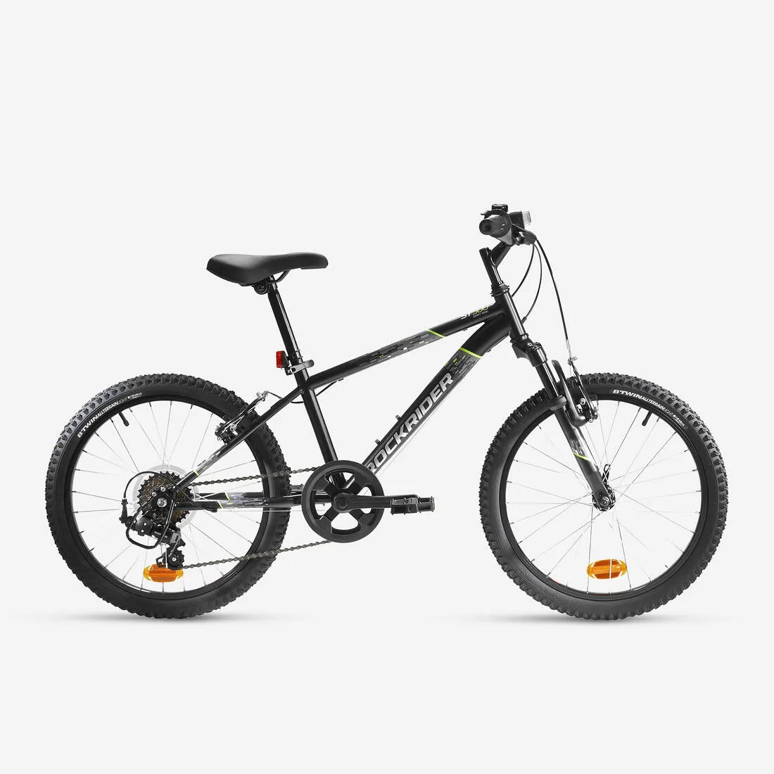 Kids' 20-inch, 6-speed, suspension fork mountain bike, yellow