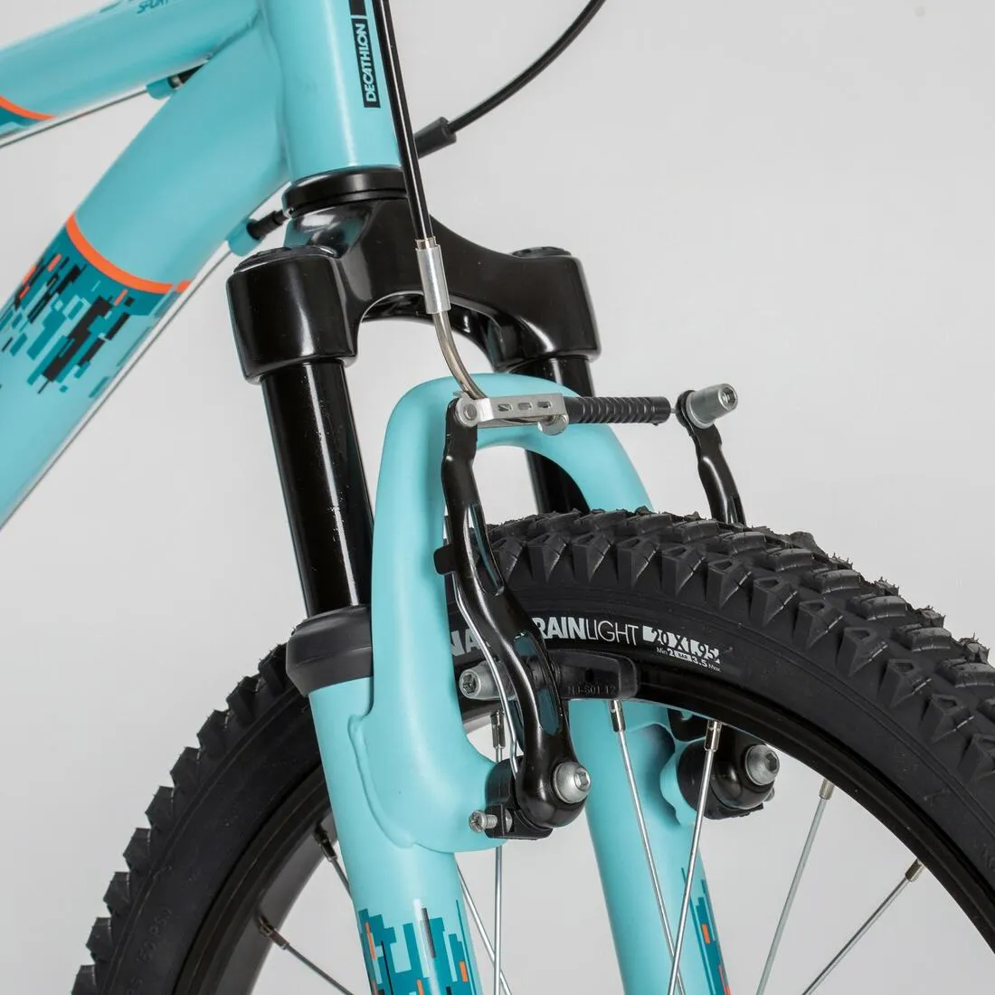 Kids' 20-inch, 6-speed, suspension fork mountain bike, yellow