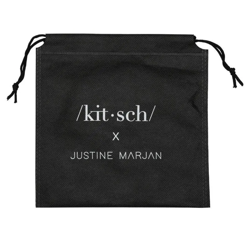 Kitsch Plain Patent Scrunchie 2pc Set - Black