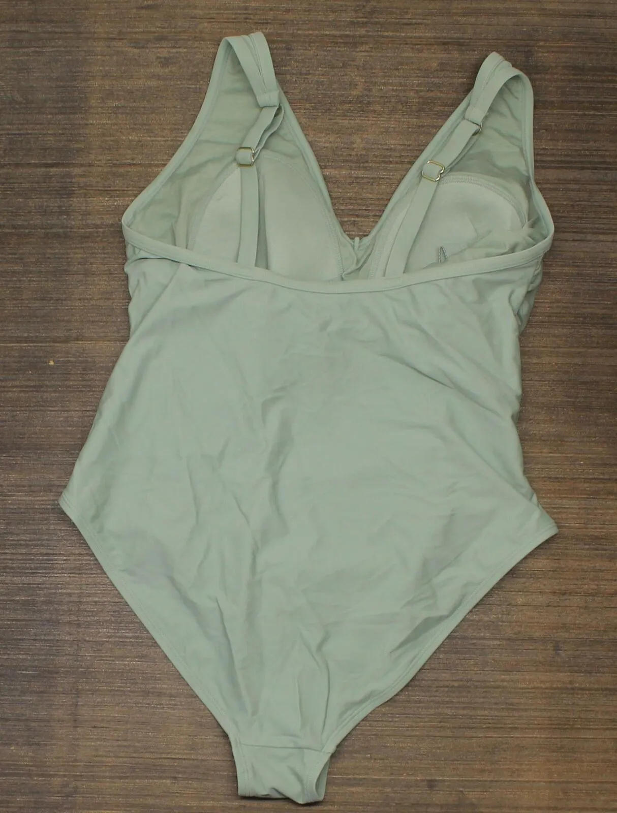 Kona Sol Plus V-Neck Over the Shoulder High Leg One Piece Swimsuit Green 18W