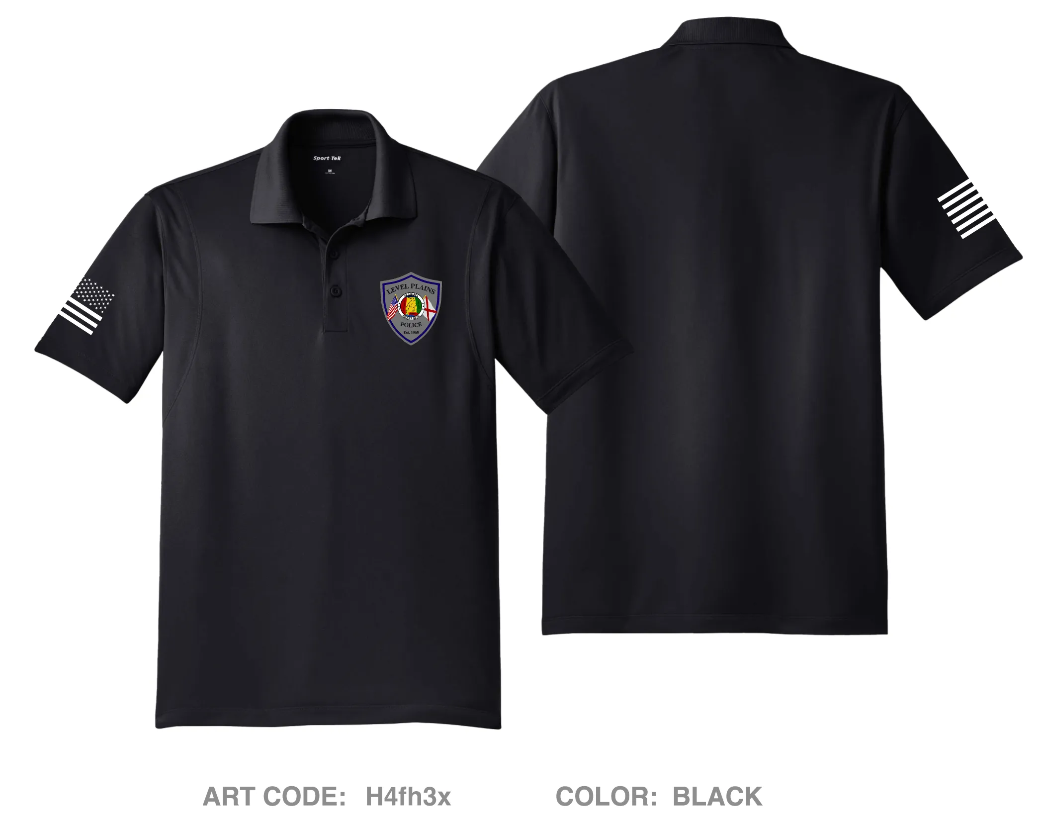 Level Plains Police Department Hi-Tech Performance Men's SS Polo - H4fh3x