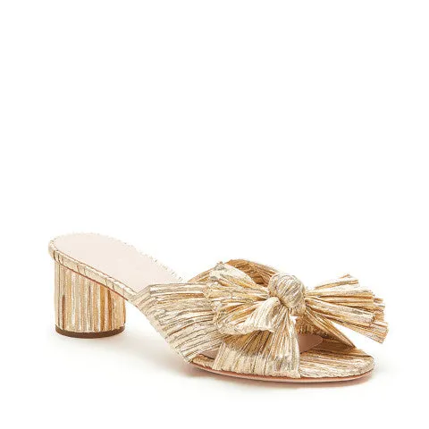 Loeffler Randall Emilia Gold Pleated Knot Sandal