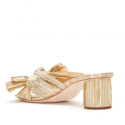 Loeffler Randall Emilia Gold Pleated Knot Sandal
