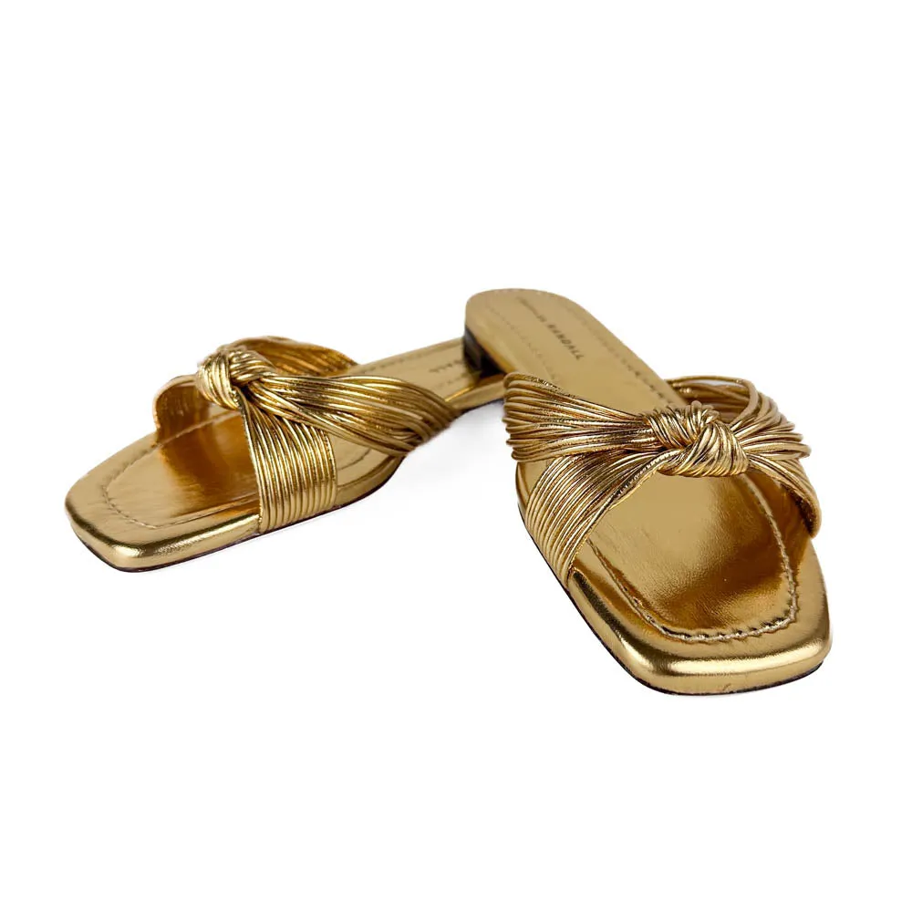 Loeffler Randall - Flossie Leather Flat Sandal (Champagne)