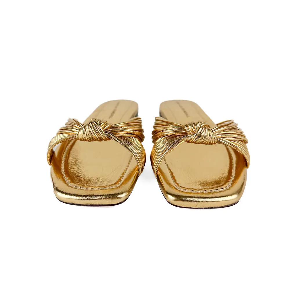 Loeffler Randall - Flossie Leather Flat Sandal (Champagne)