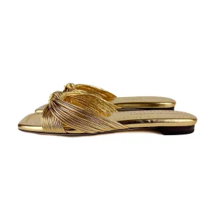 Loeffler Randall - Flossie Leather Flat Sandal (Champagne)