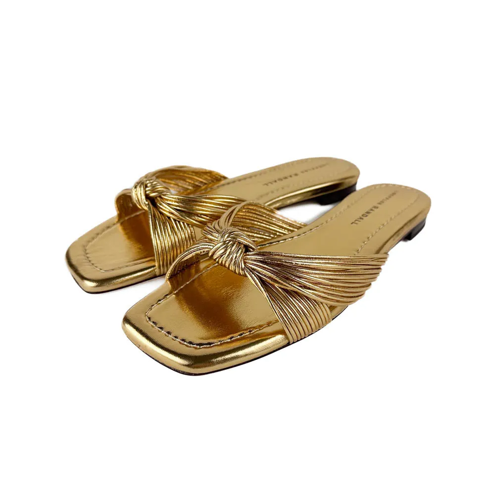 Loeffler Randall - Flossie Leather Flat Sandal (Champagne)
