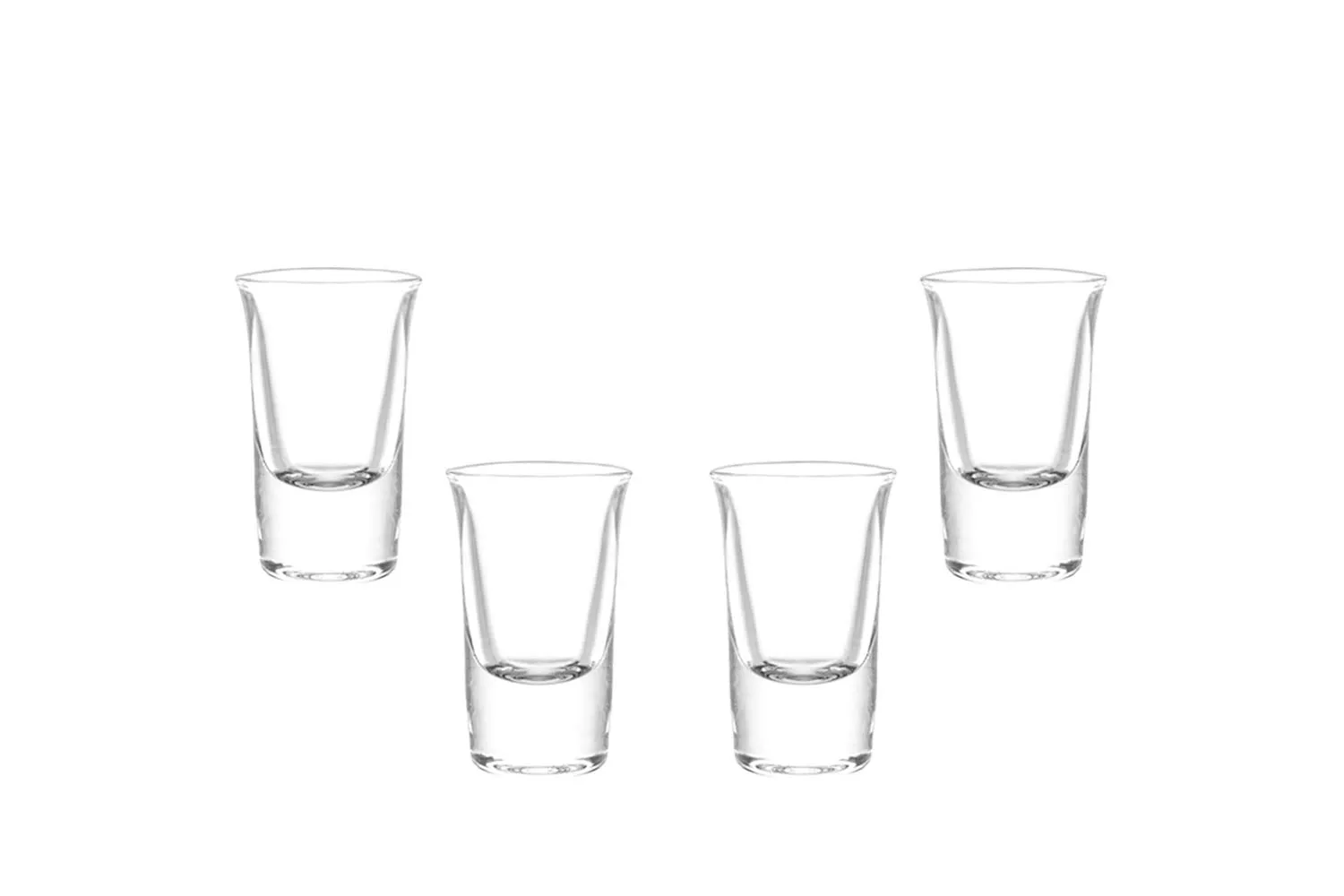 Lord Shooter Shot Glasses 1 Oz, Modern Clear Party Glassware Set of (4)