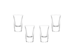 Lord Shooter Shot Glasses 1 Oz, Modern Clear Party Glassware Set of (4)