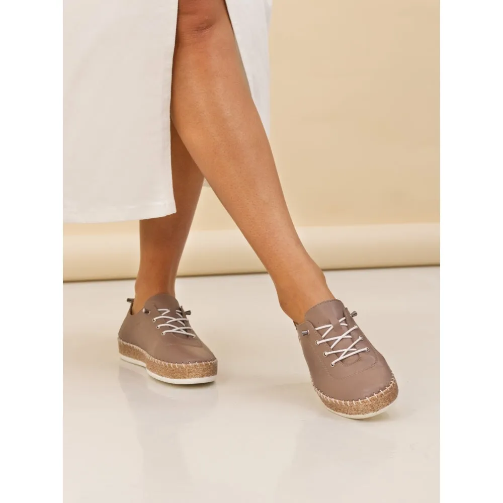 Lunar Evie Taupe Lea Plimsoll