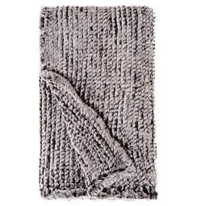 Luxe Black Knit Faux Fur Throw