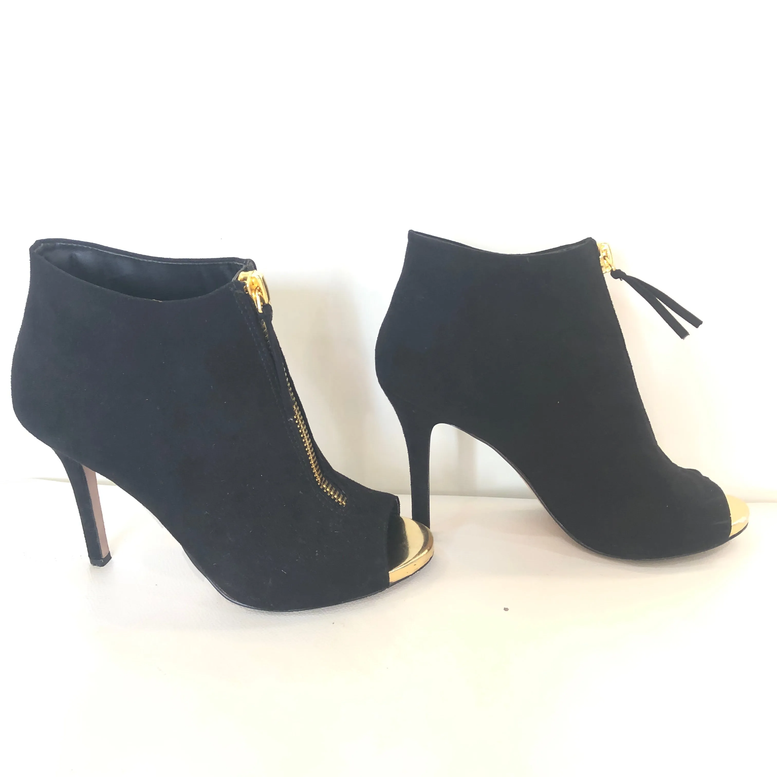 MADDEN GIRL Black Boot Open Toe Bootie Size 8