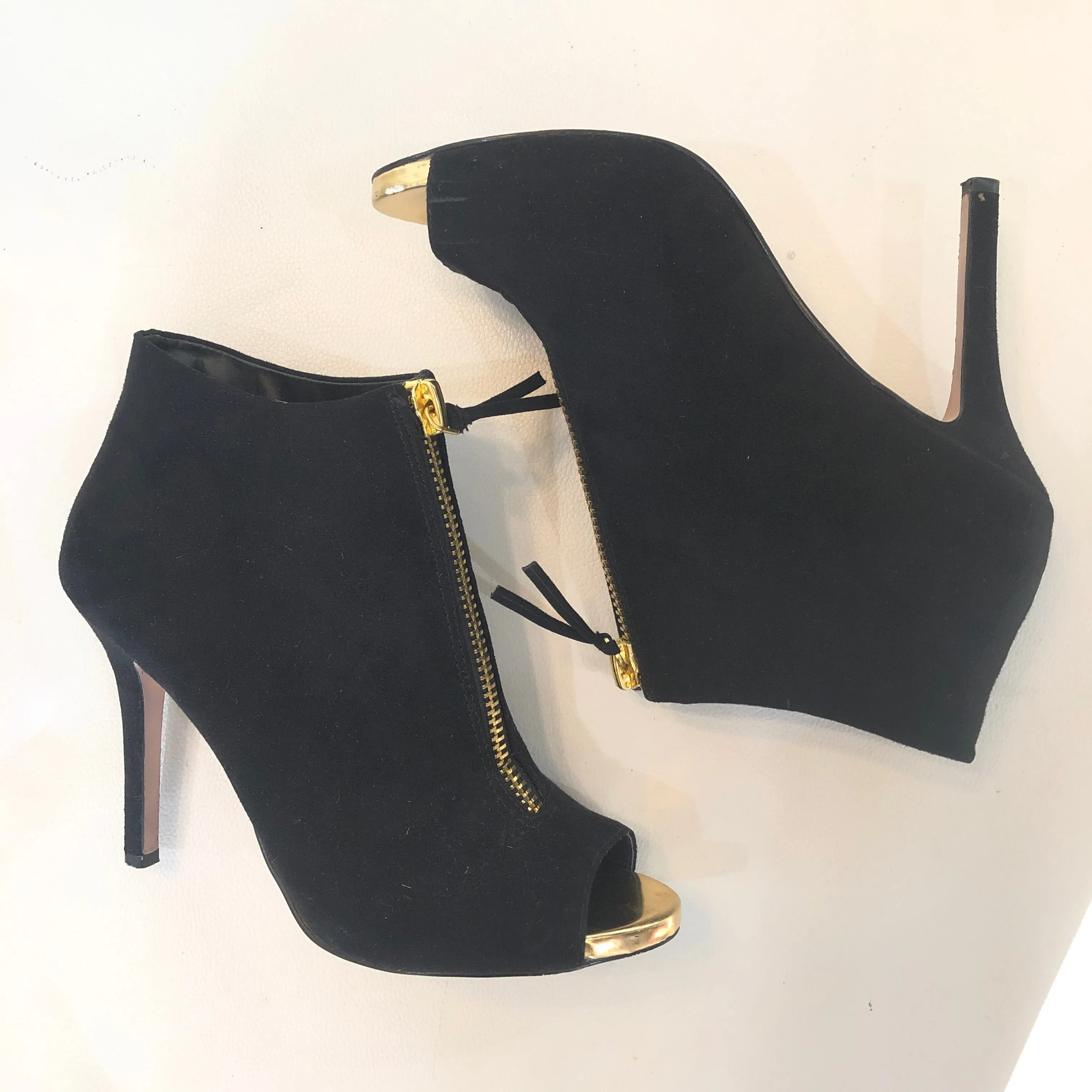 MADDEN GIRL Black Boot Open Toe Bootie Size 8