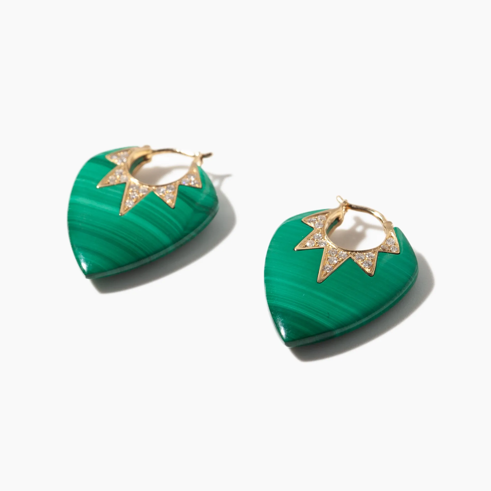 Malachite Classic Guitar Pick Earrings