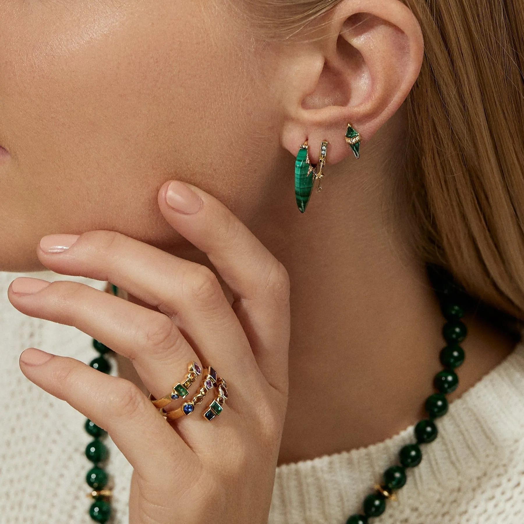 Malachite Classic Guitar Pick Earrings