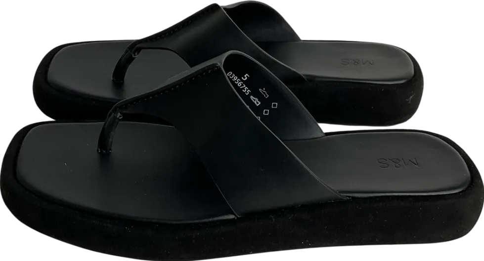 M&S Black Getaway Flatform Flip Flops UK 5 EU 38 👠