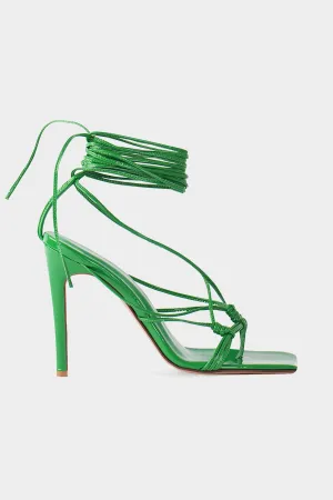 Mandaloun Patent Sandal in Forest Green