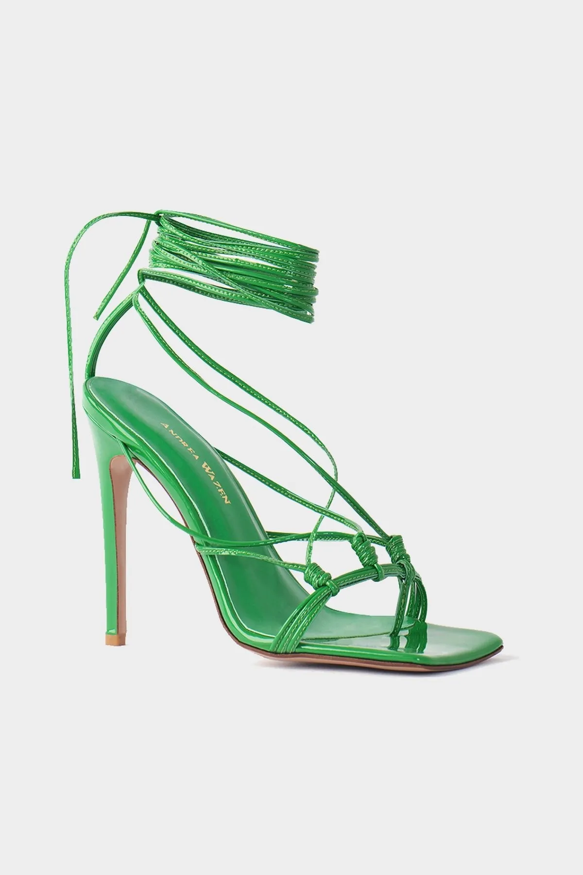 Mandaloun Patent Sandal in Forest Green