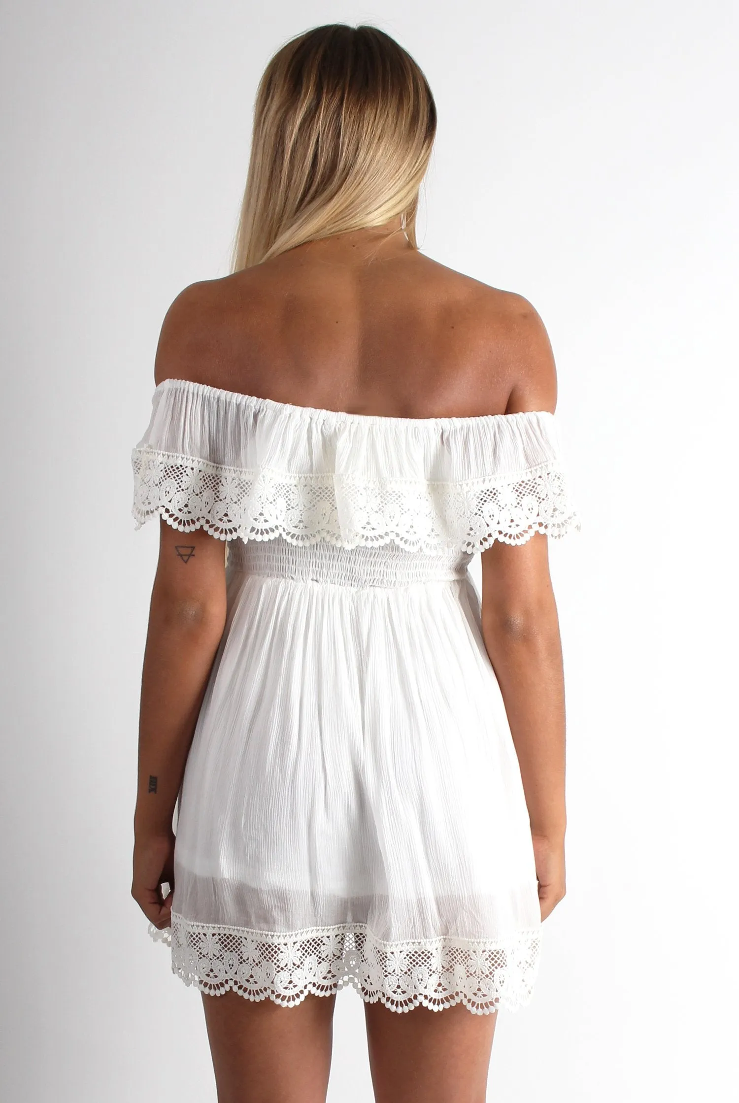 Marcy White Off The Shoulder Dress