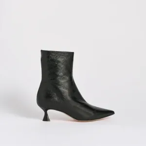 Marion Parke Audra 50 Bootie in Black Crinkled Patent