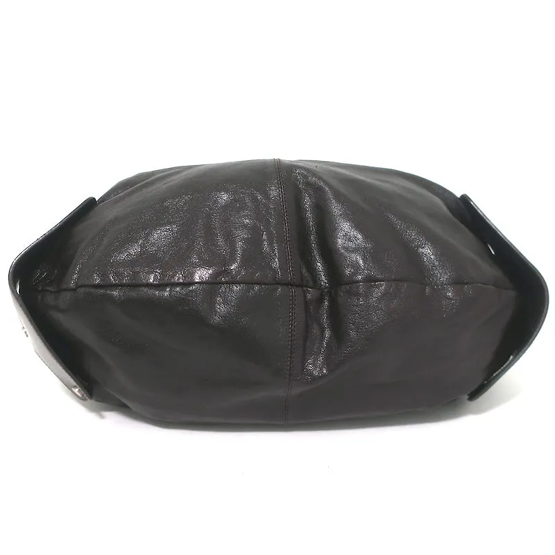 Marni Balloon Bag Dark Brown Leather & Patent Large Crossbody
