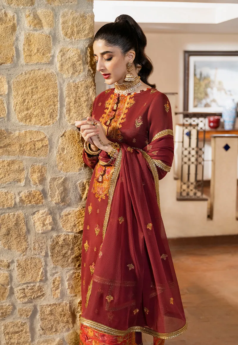 Maroon Pakistani Kameez salwar Suit Classical Embellished Dress