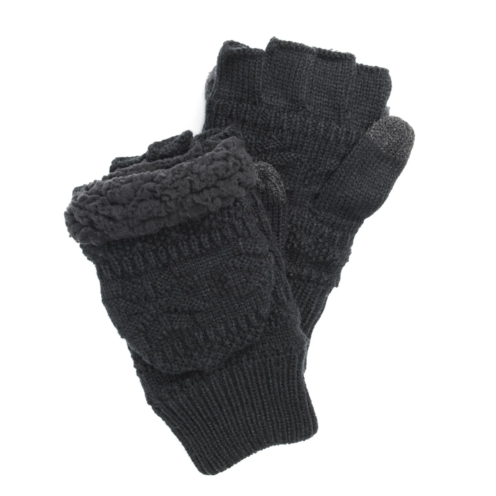 Men's Faux Fur Flip Mittens