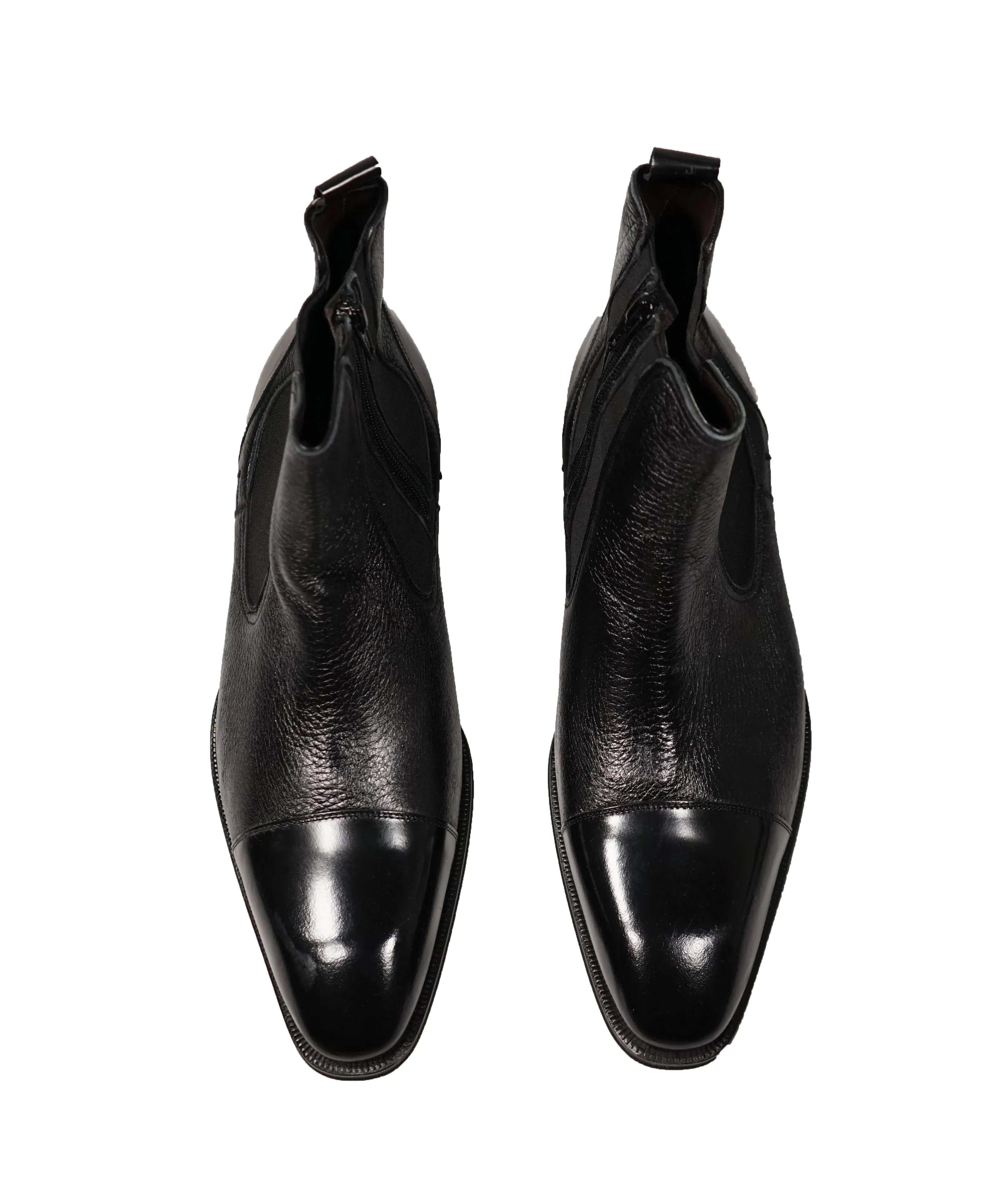 MEZLAN - Cap Toe Mixed Media Ankle Boot  - 9.5US
