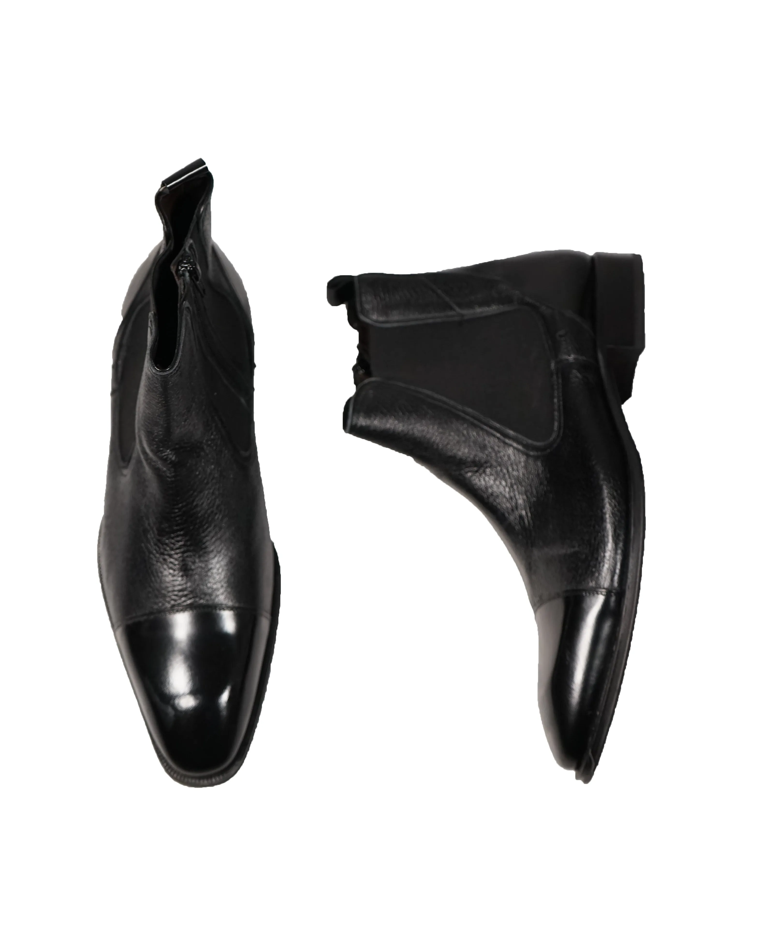 MEZLAN - Cap Toe Mixed Media Ankle Boot  - 9.5US