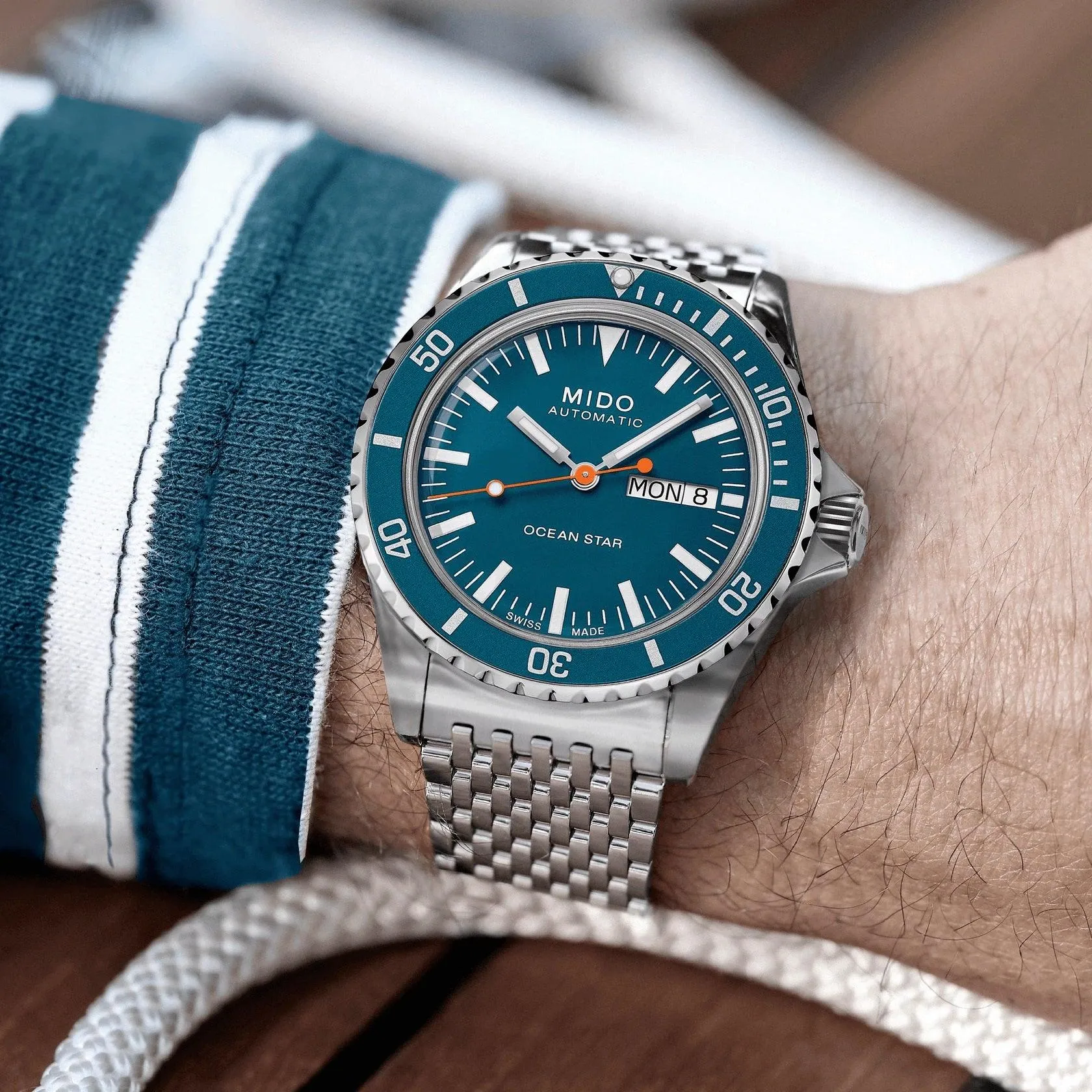 Mido Ocean Star Tribute Watch Blue 41mm Automatic Special Edition 75th Anniversary double strap m026.830.11.041.00