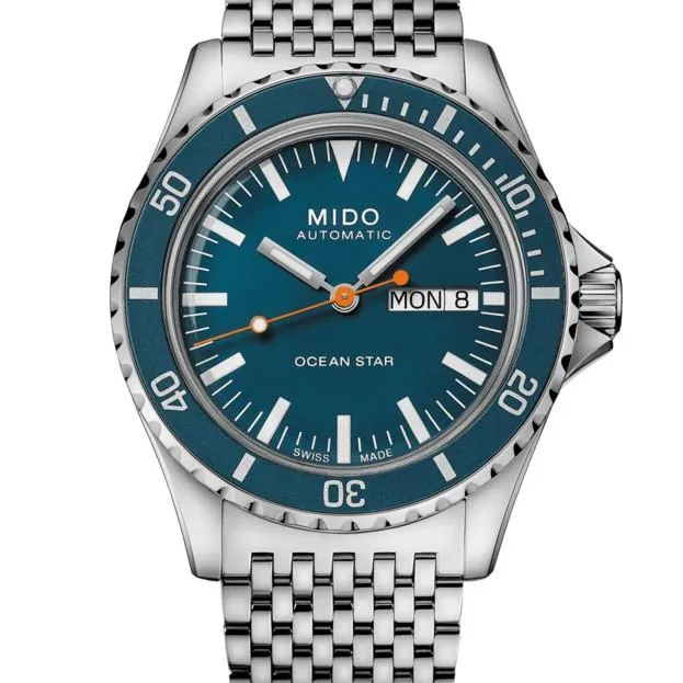 Mido Ocean Star Tribute Watch Blue 41mm Automatic Special Edition 75th Anniversary double strap m026.830.11.041.00