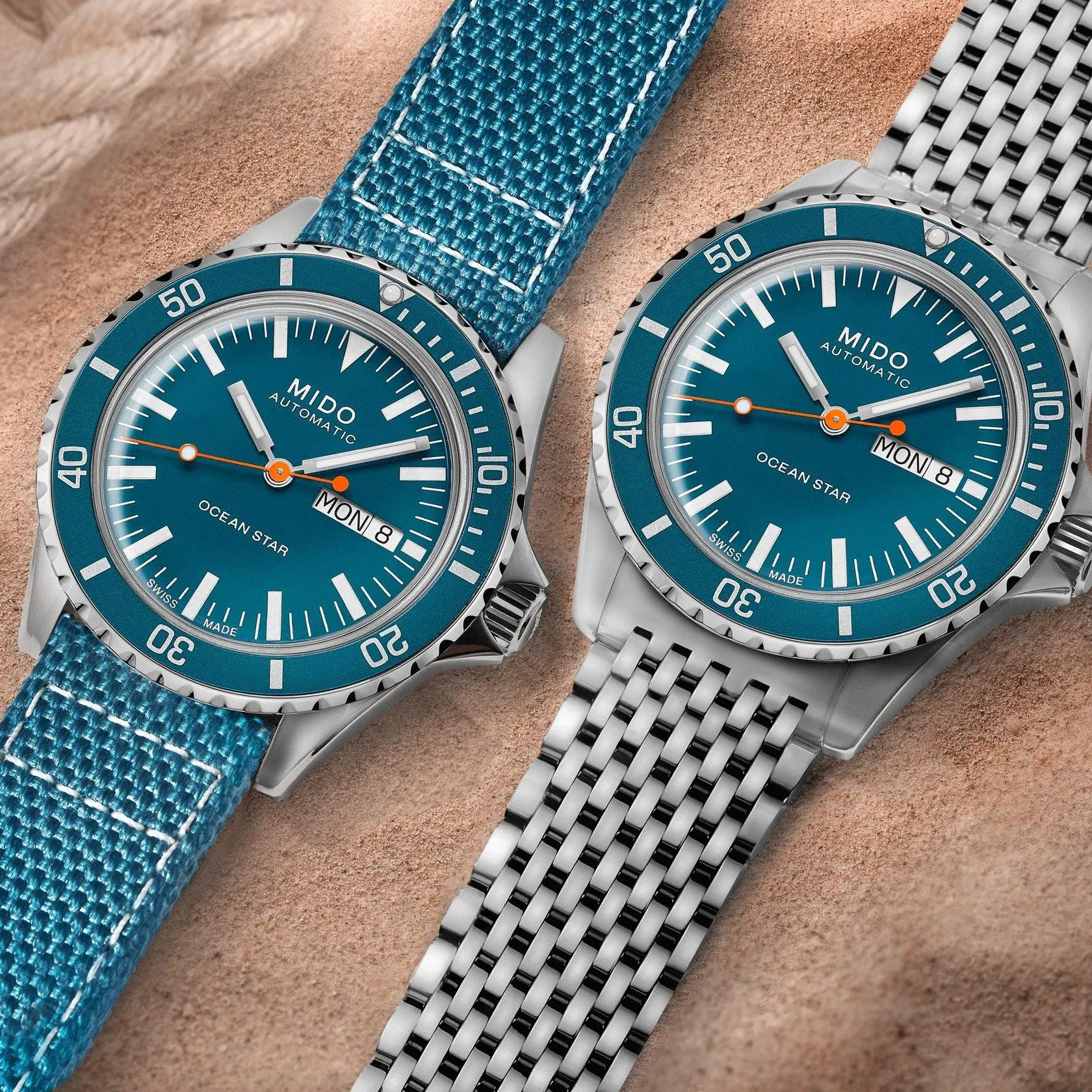 Mido Ocean Star Tribute Watch Blue 41mm Automatic Special Edition 75th Anniversary double strap m026.830.11.041.00