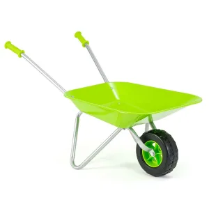 Montessori Kids Stainless Steel Non Rust Ergonomic Handles Wheelbarrow | Lime Green | 3 years 