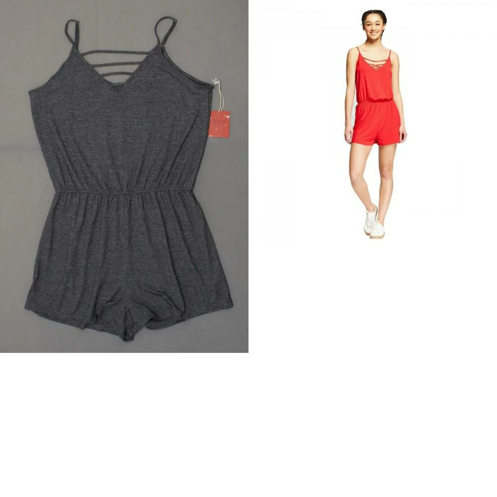 Mossimo Women's Sleeveless Strappy V-Neck Romper