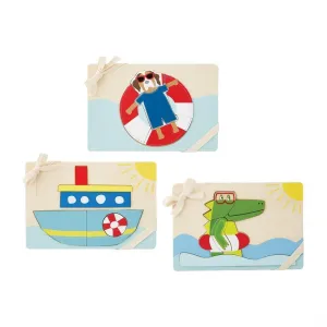 Mud Pie Classic Chunky Wooden Beach Puzzles