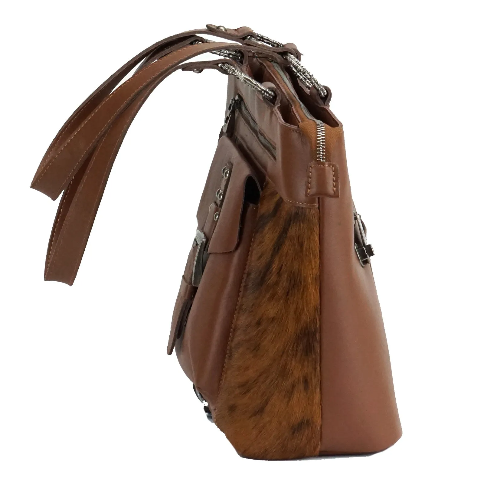 MWRG-8317  Montana West Real Leather Hair-On Cowhide Collection Tote