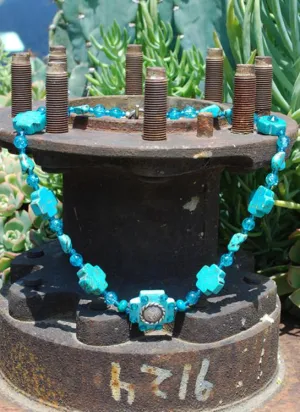 Necklace - Cross Turquoise