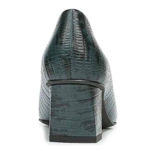 NEW Sarto By Franco Regal Lizard Print Leather Block Heel Pumps Sz. 7
