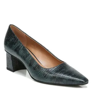 NEW Sarto By Franco Regal Lizard Print Leather Block Heel Pumps Sz. 7