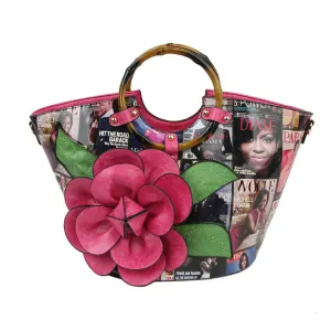 Obama Print Leatherette Handbag