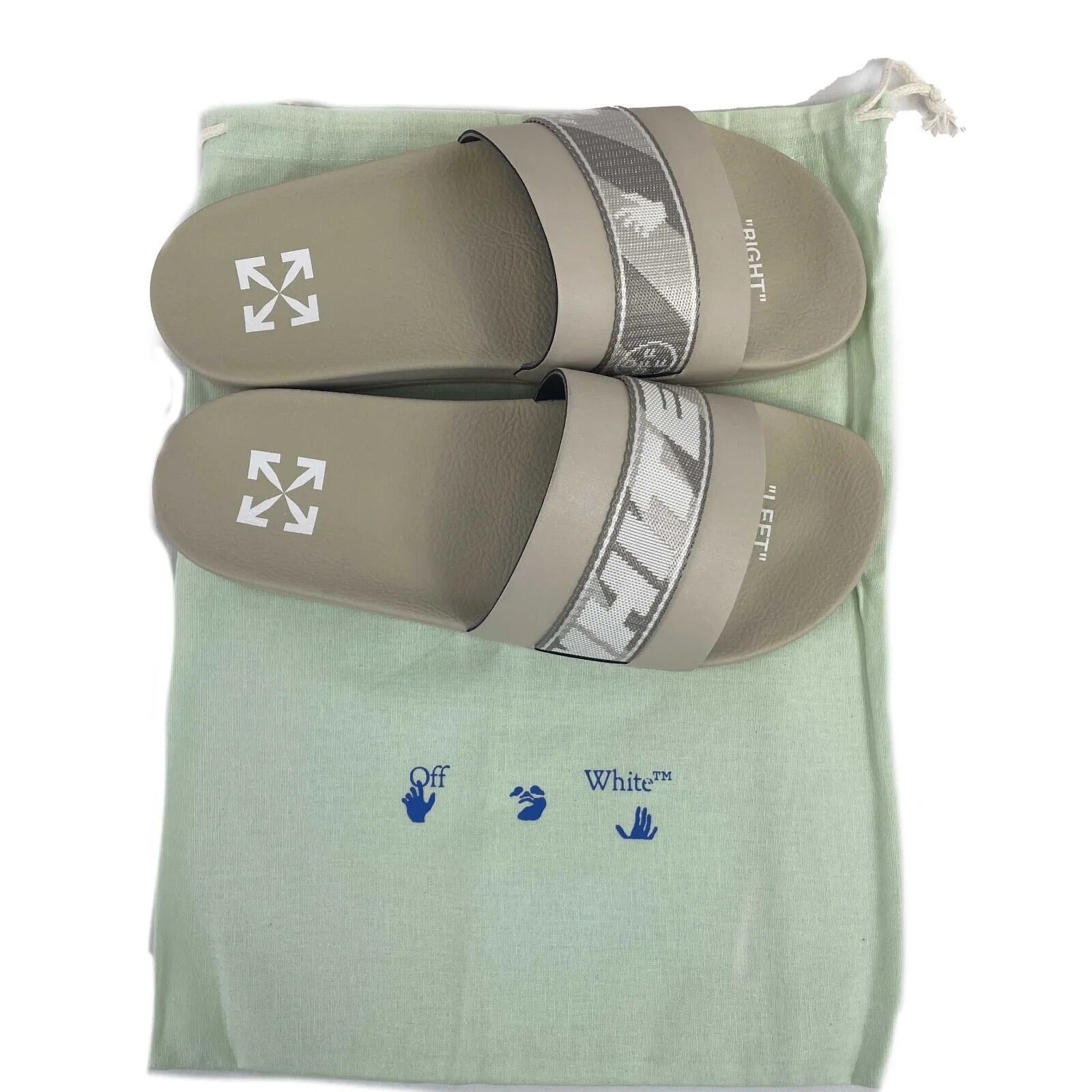 Off White - Men's Industrial Belt Sliders / Slippers - Size 43 US 9.5 NEW w/ BOX