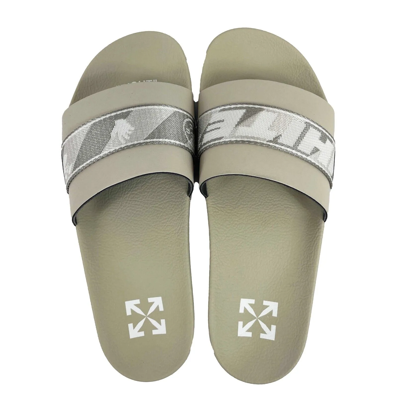Off White - Men's Industrial Belt Sliders / Slippers - Size 43 US 9.5 NEW w/ BOX