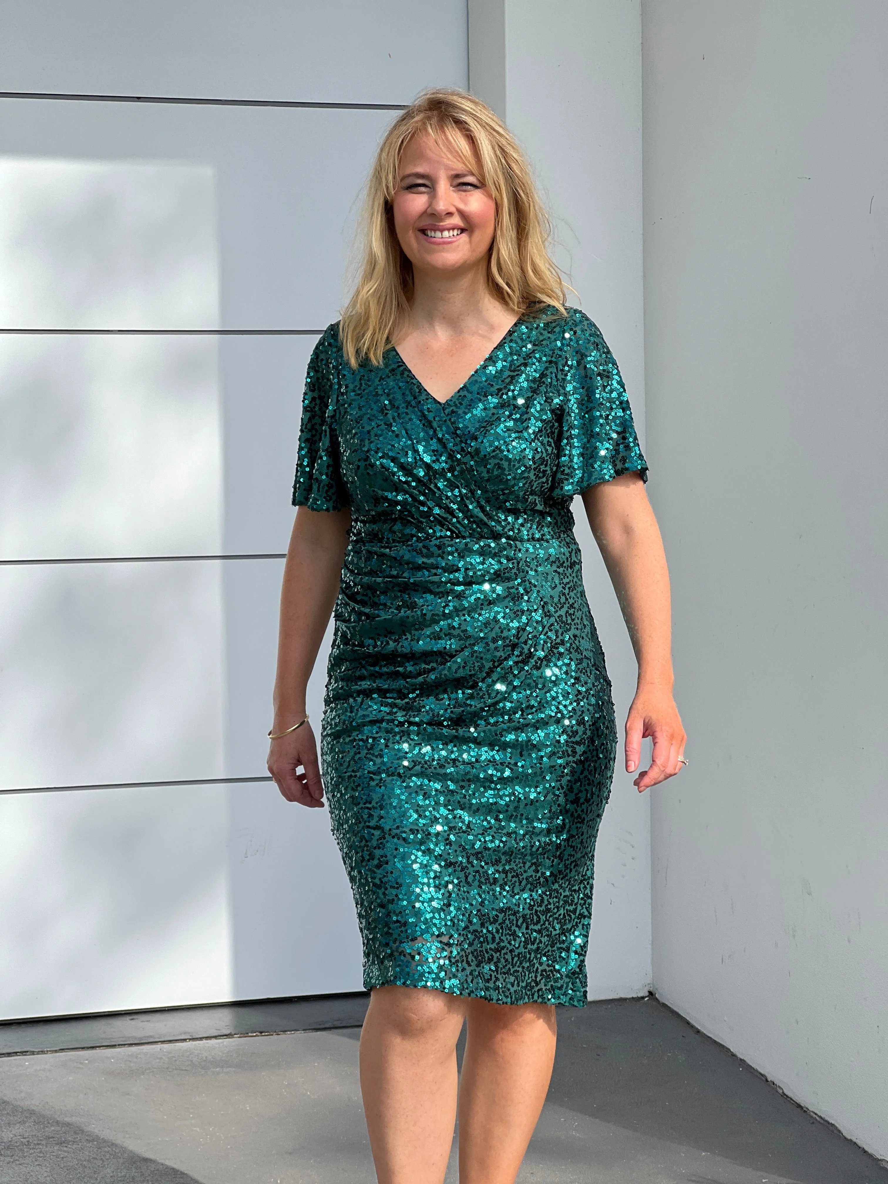 Olympia Emerald Sequin Evening Dress
