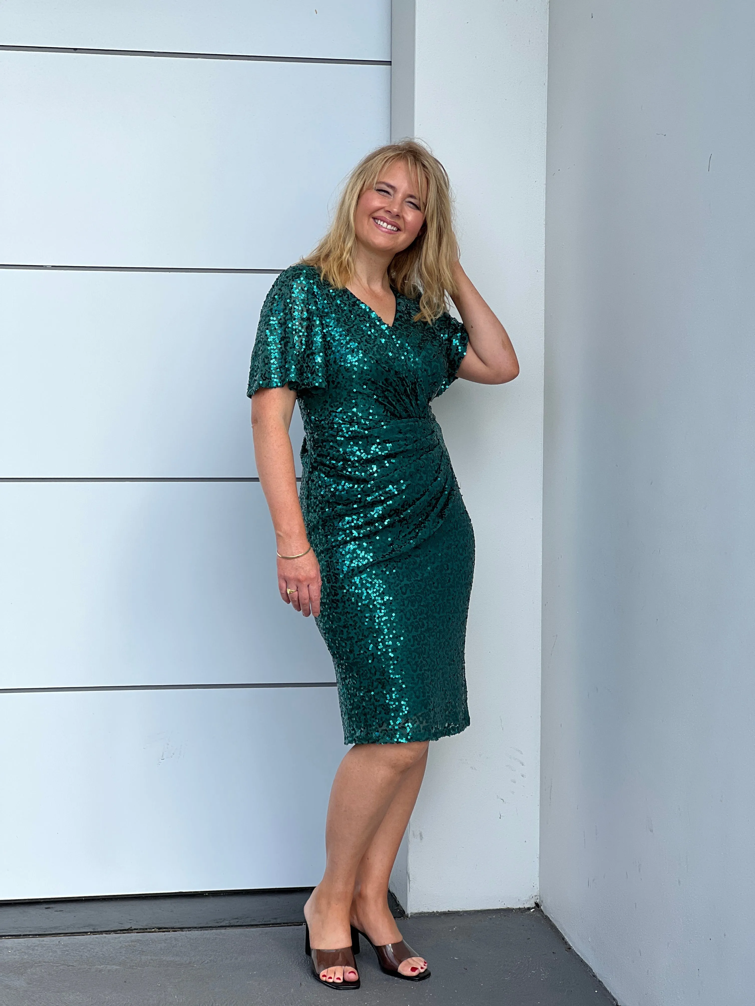 Olympia Emerald Sequin Evening Dress